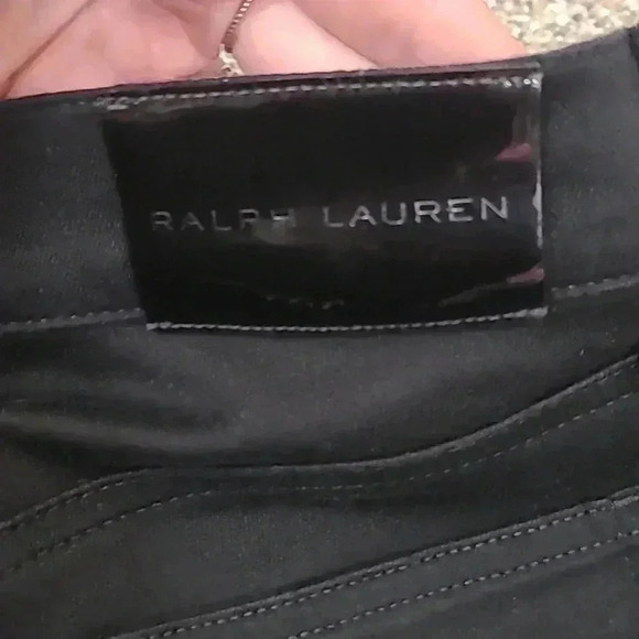 Ralph Lauren 400 Black Label skinny vegan leather trim jeans pants - Picture 4 of 5